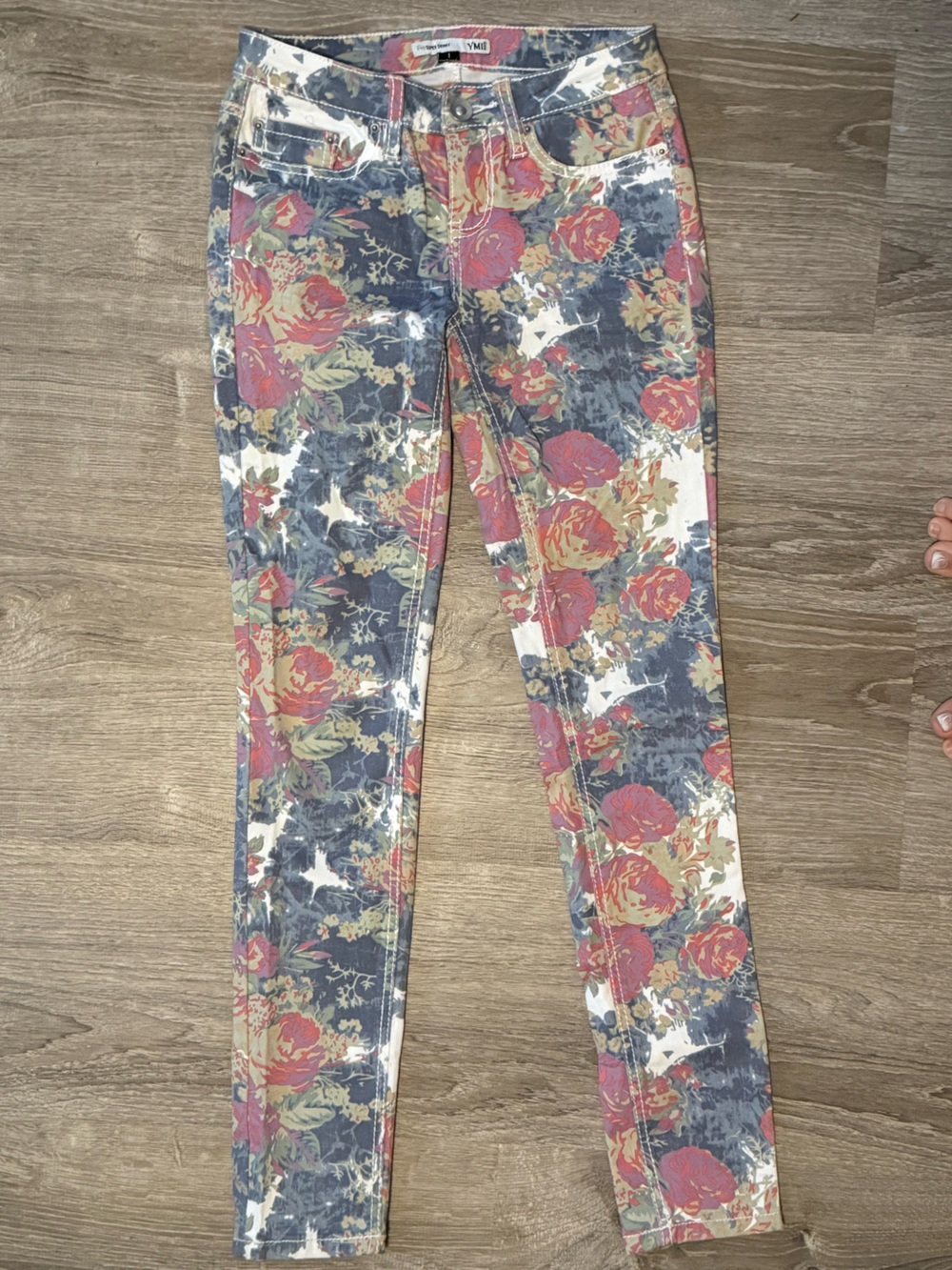 YMI Floral Roses Flower Jeans Pants